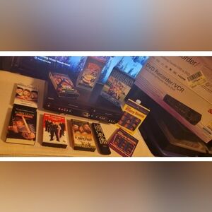 SANYO FWZV475F DVD Recorder VHS/VCR COMBO PLAYER REMOTE VHS TAPES DVD SERIES BOX